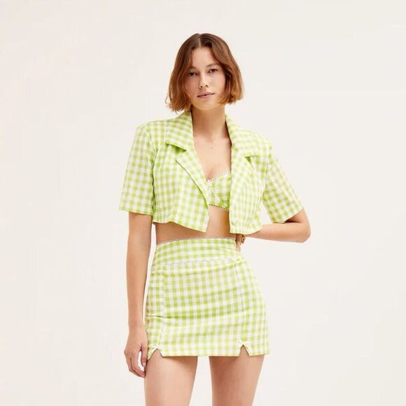 NWT For Love & Lemons Maureen Blazer Crop Top Size Small - Picture 1 of 6